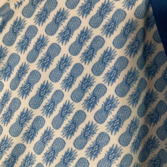 Mens Puma Golf Polo Short Sleeve Pineapple Graphic 2XL Blue White Polyester Elas - Picture 5 of 7